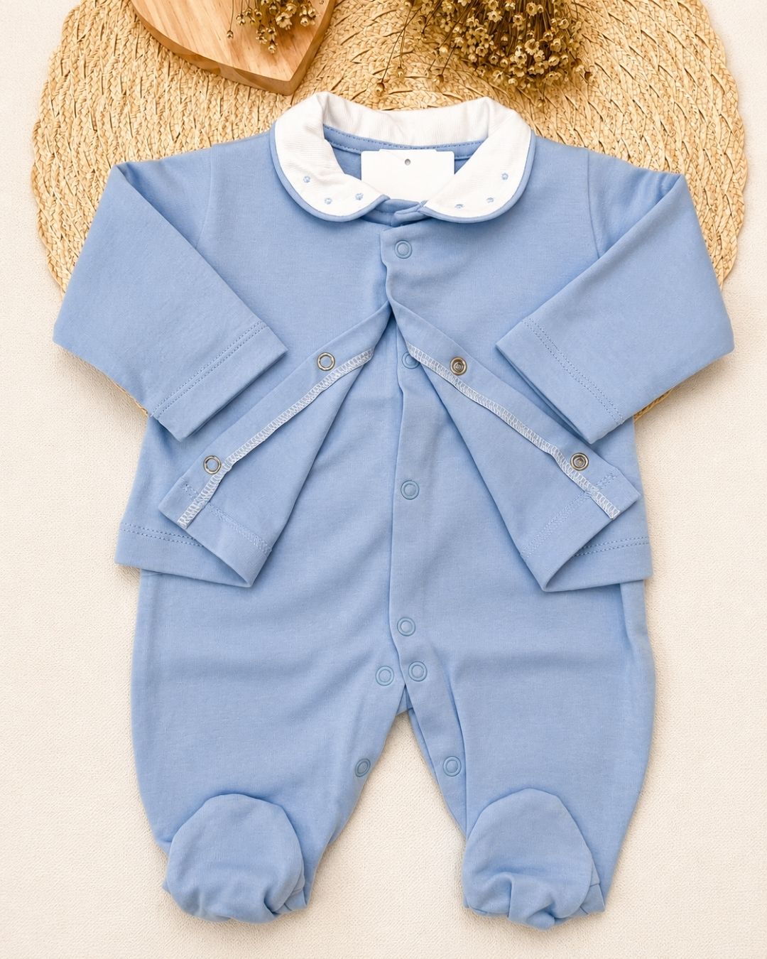 Conjunto Macacão Bebê Com Casaco