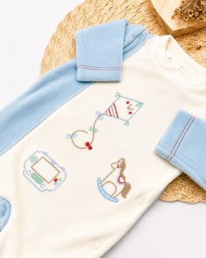 Macacão Longo Bebê Bordados Brinquedos Infantil