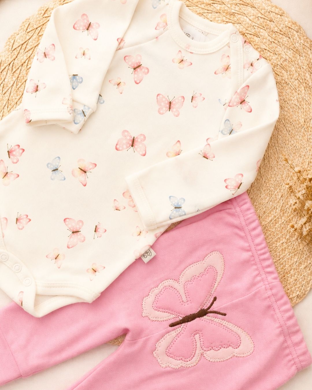Conjunto Body Bebê Borboletas