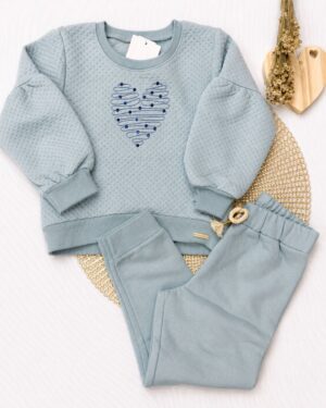 Conjunto Infantil Menina Coração Lantejoulas