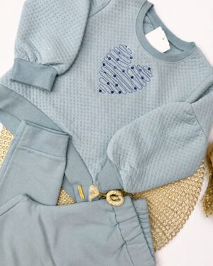 Conjunto Infantil Menina Coração Lantejoulas