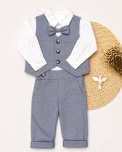 Conjunto Social Infantil Com Colete E Gravata