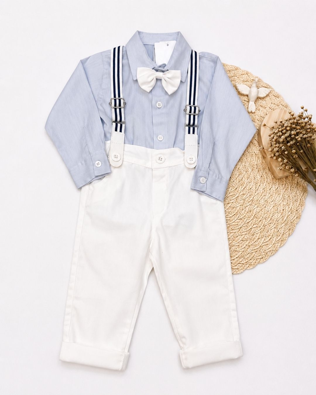 Conjunto Social Infantil Com Suspensórios