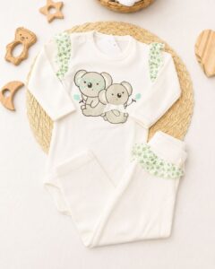 Conjunto Body Bebê Coala Com Babados