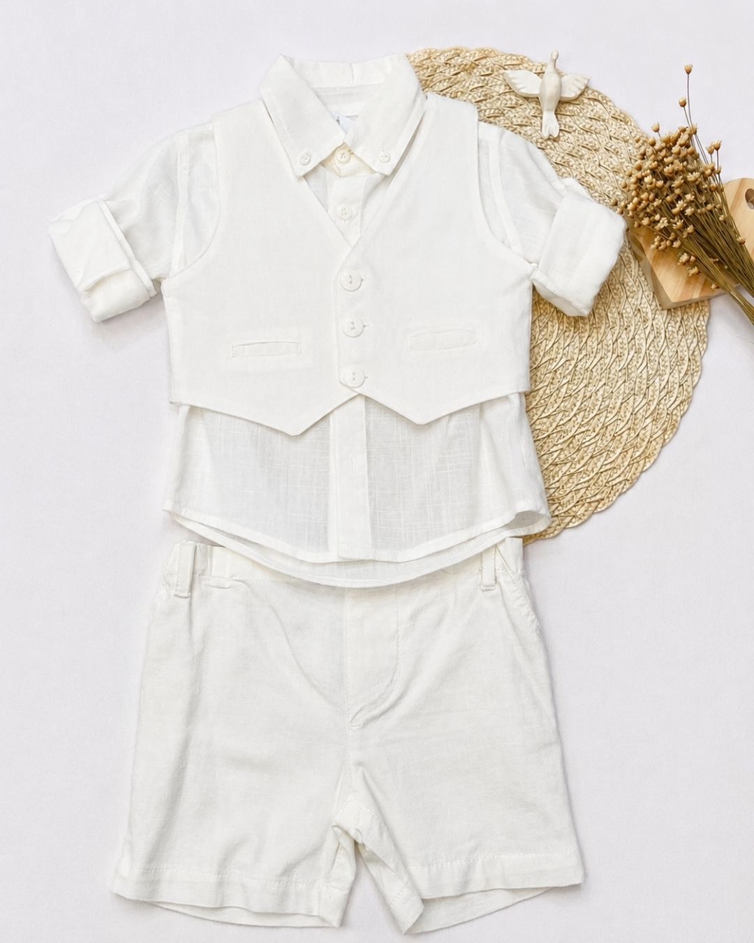 Conjunto Social Infantil Com Colete E Bermuda