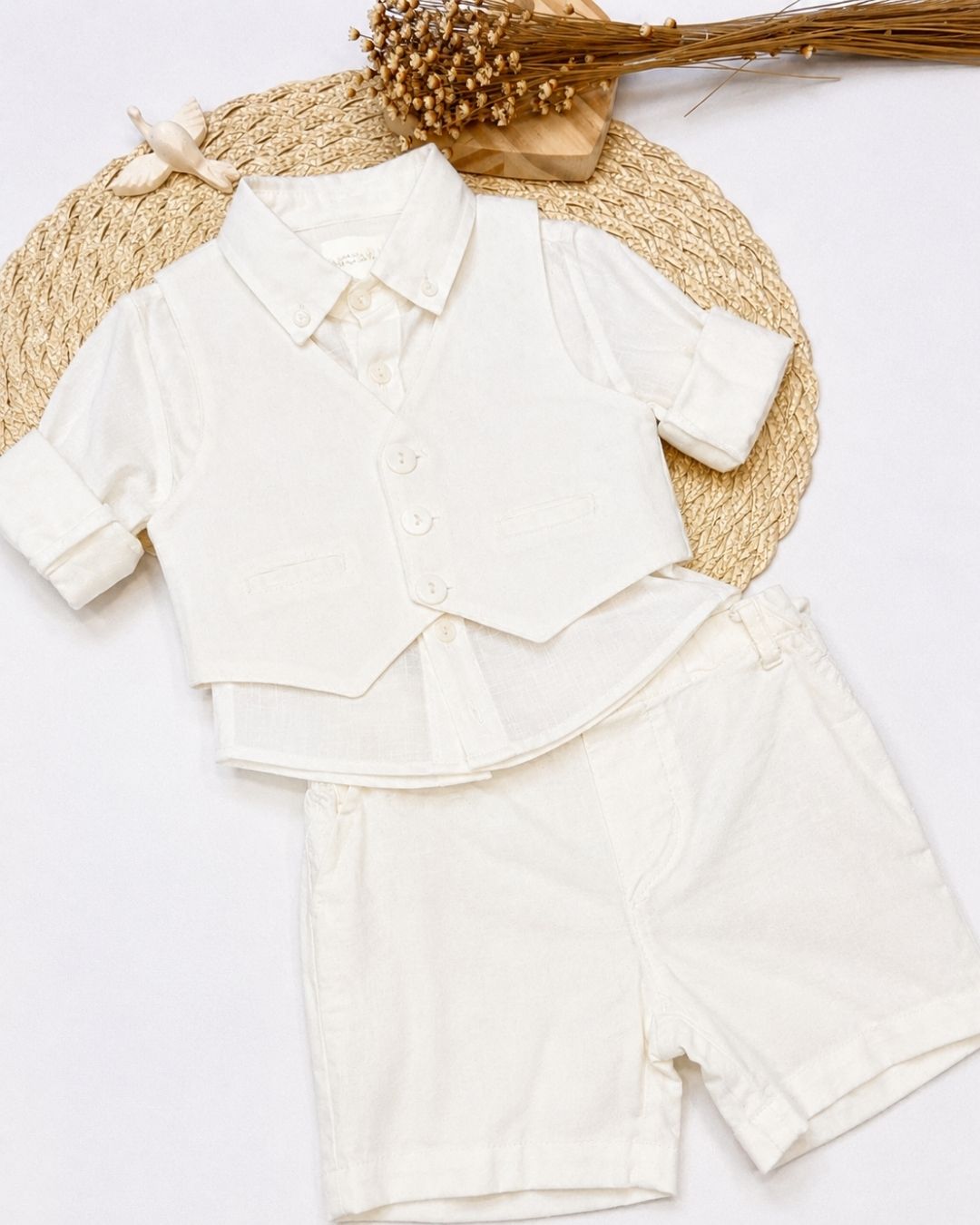 Conjunto Social Infantil Com Colete E Bermuda