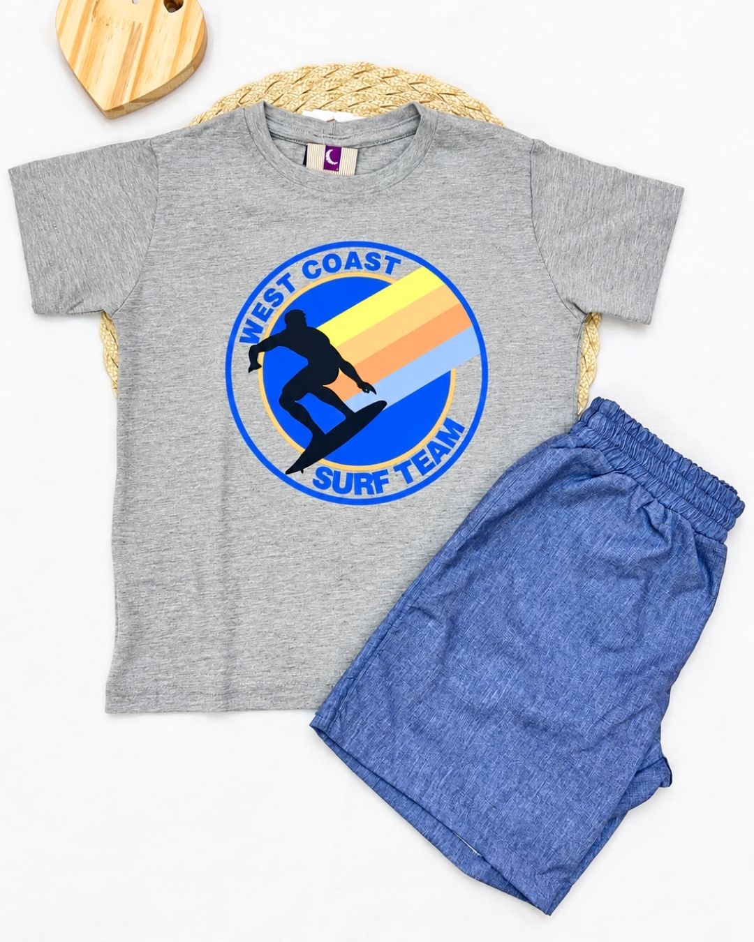 Conjunto Infantil Camiseta Surf