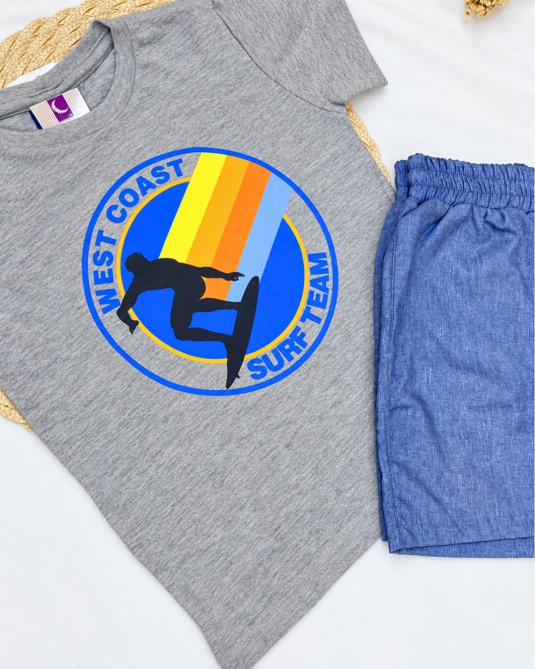 Conjunto Infantil Camiseta Surf