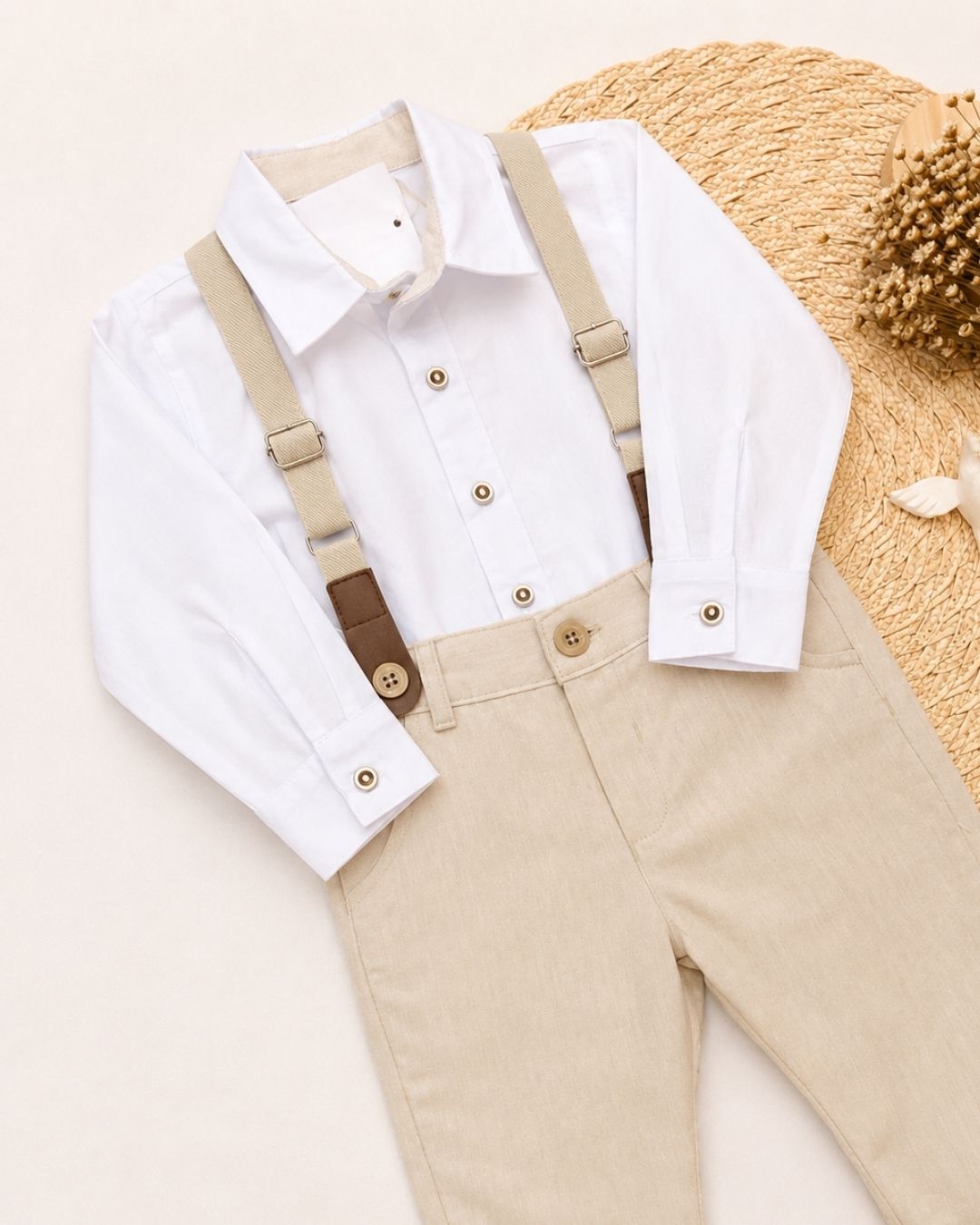 Conjunto Social Infantil Com Suspensórios