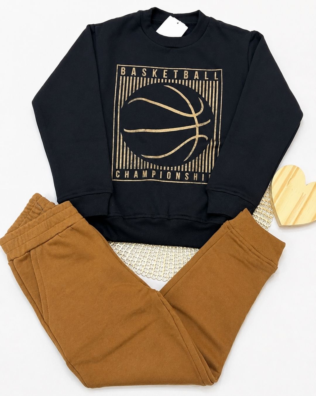 Conjunto Infantil Basketball Com Calça Jogger