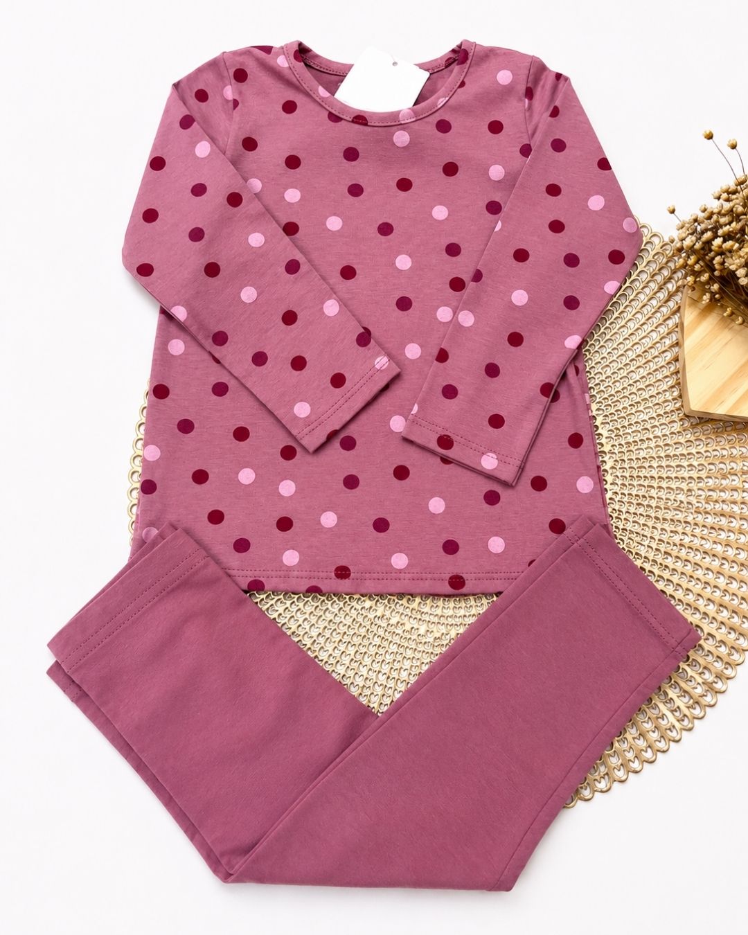 Conjunto Infantil Poá Com Calça Legging