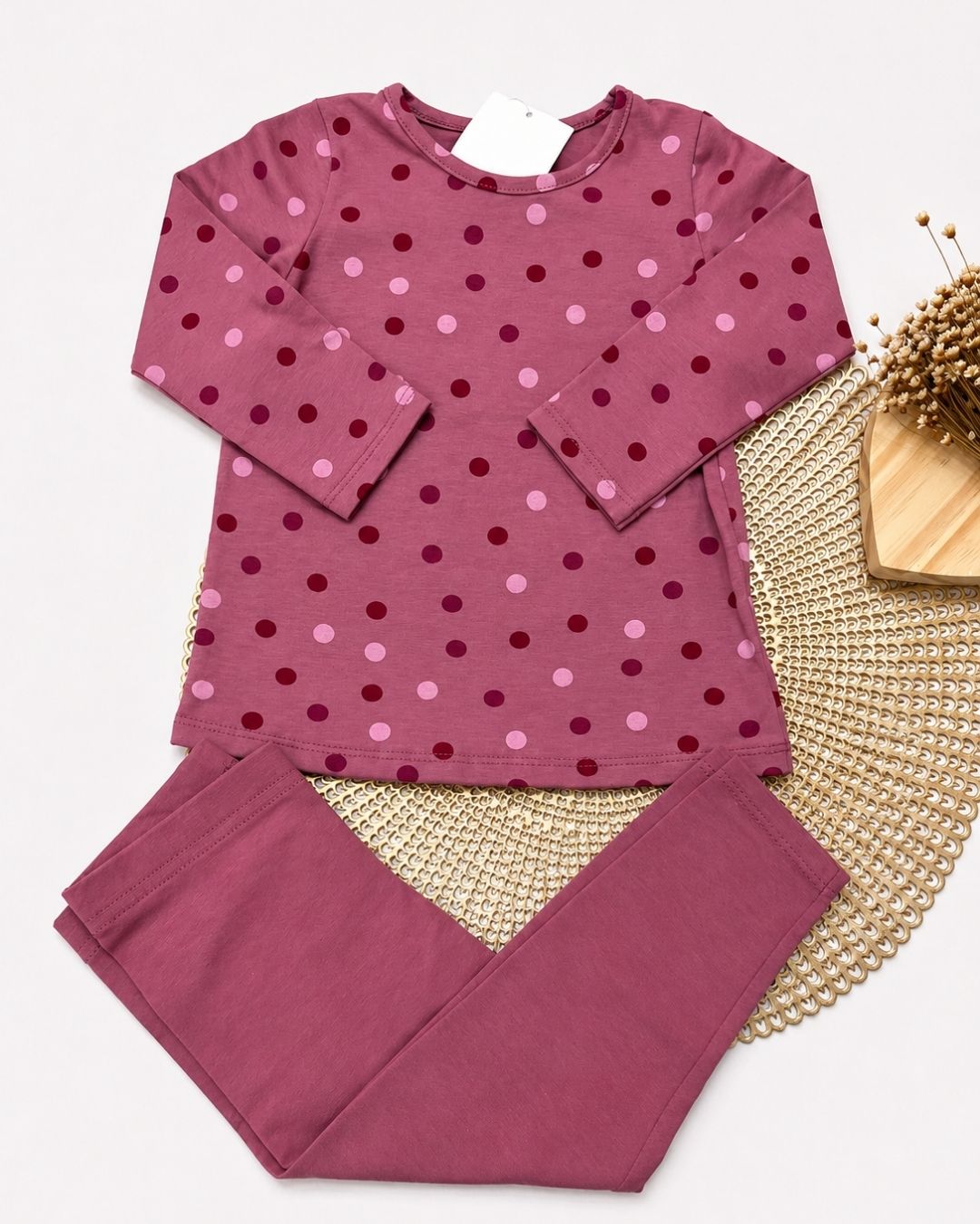 Conjunto Infantil Poá Com Calça Legging