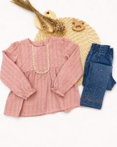 Conjunto Infantil Batinha E Calça Jeans