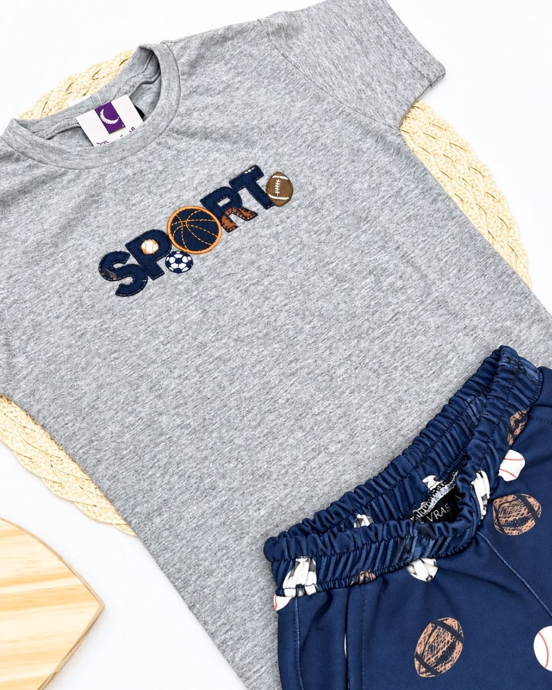 Conjunto Infantil Sport E Bermuda Estampada