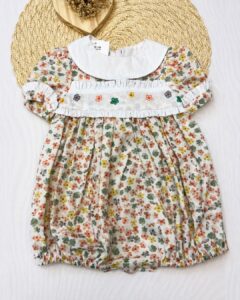 Macacão Romper Bebê Floral Com Babados