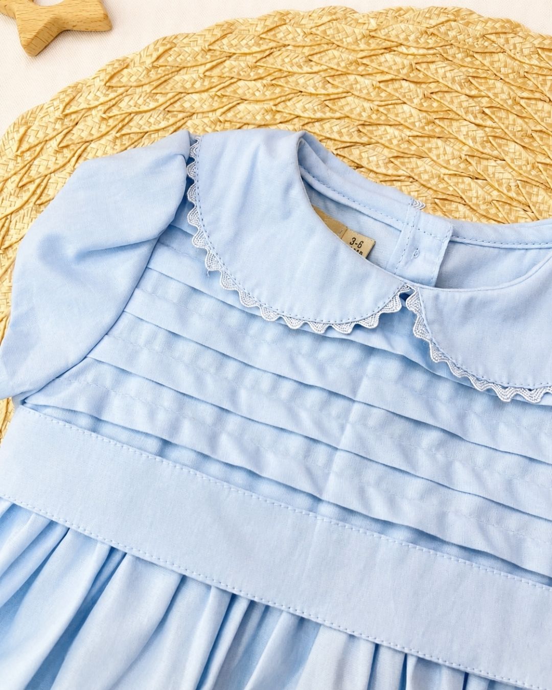 Macacão Romper Bebê Azul Com Gola Peter Pan