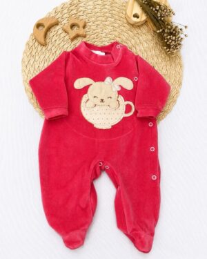Macacão Plush Bebê Coelha Na Xicara Infantil