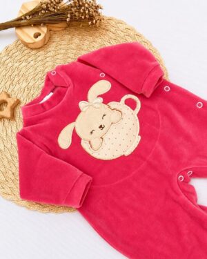 Macacão Plush Bebê Coelha Na Xicara Infantil