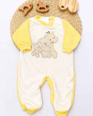 Macacão Plush Bebê3 Bichinhos Safari Infantil