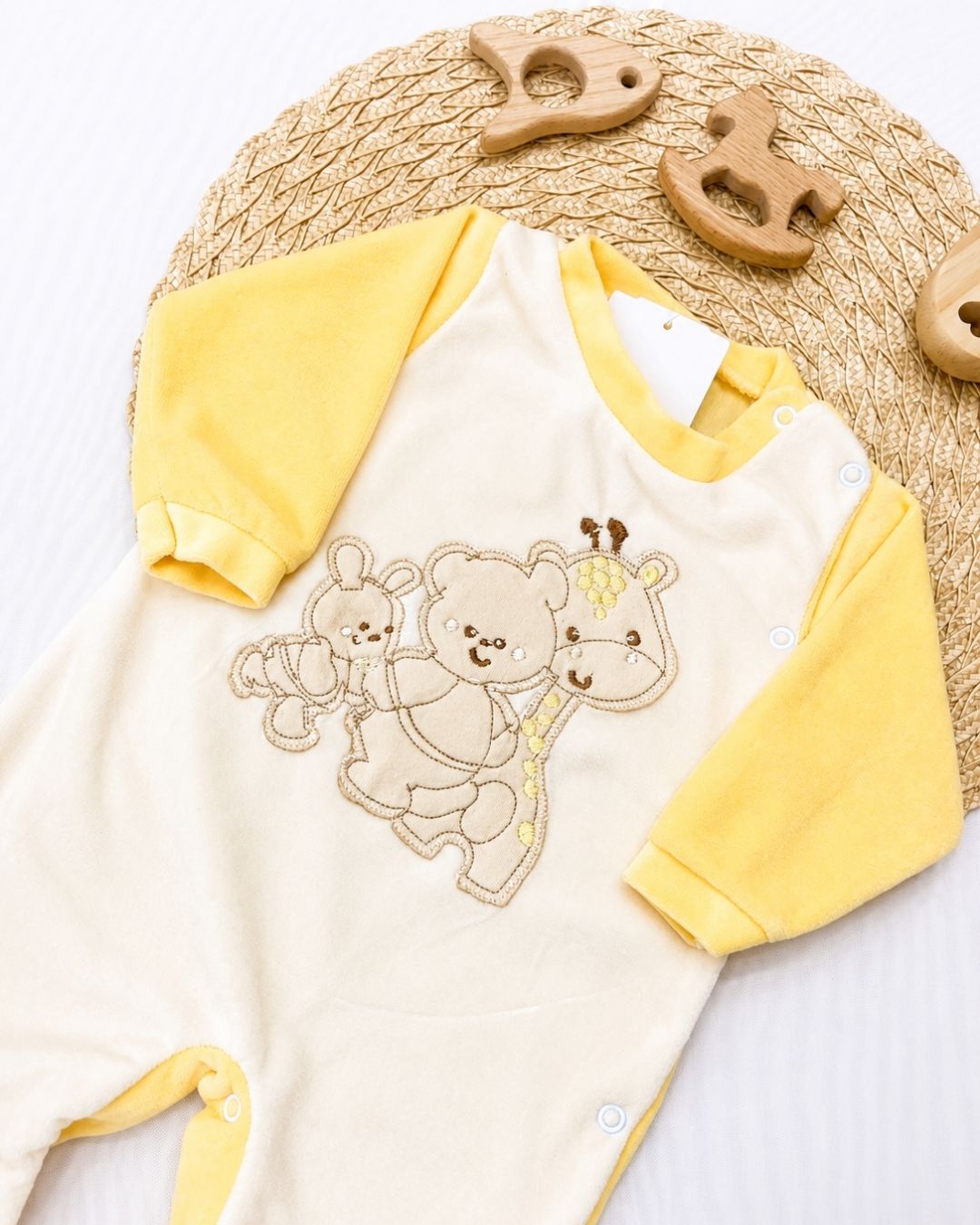 Macacão Plush Bebê3 Bichinhos Safari