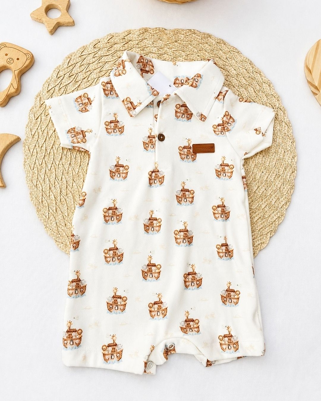 Macacão Romper Bebê Estampado Arca De Noé