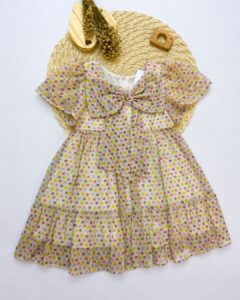 Vestido Infantil Tule Corações Com Laço