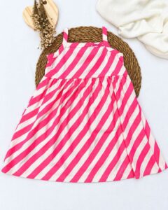 Vestido Infantil Listrado Com Alças