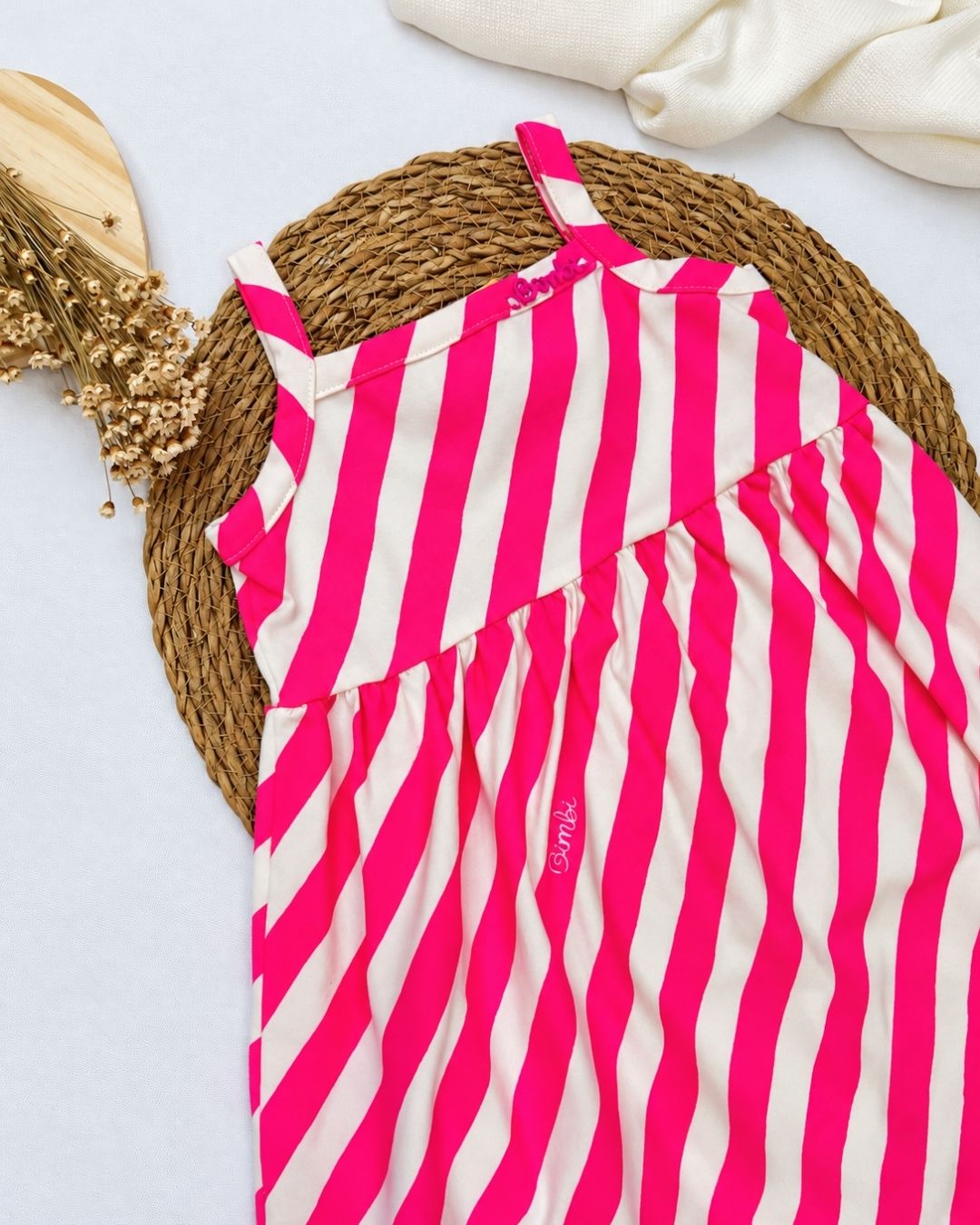 Vestido Infantil Listrado Com Alças
