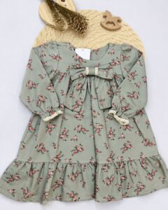 Vestido Infantil Floral Com Laço E Renda