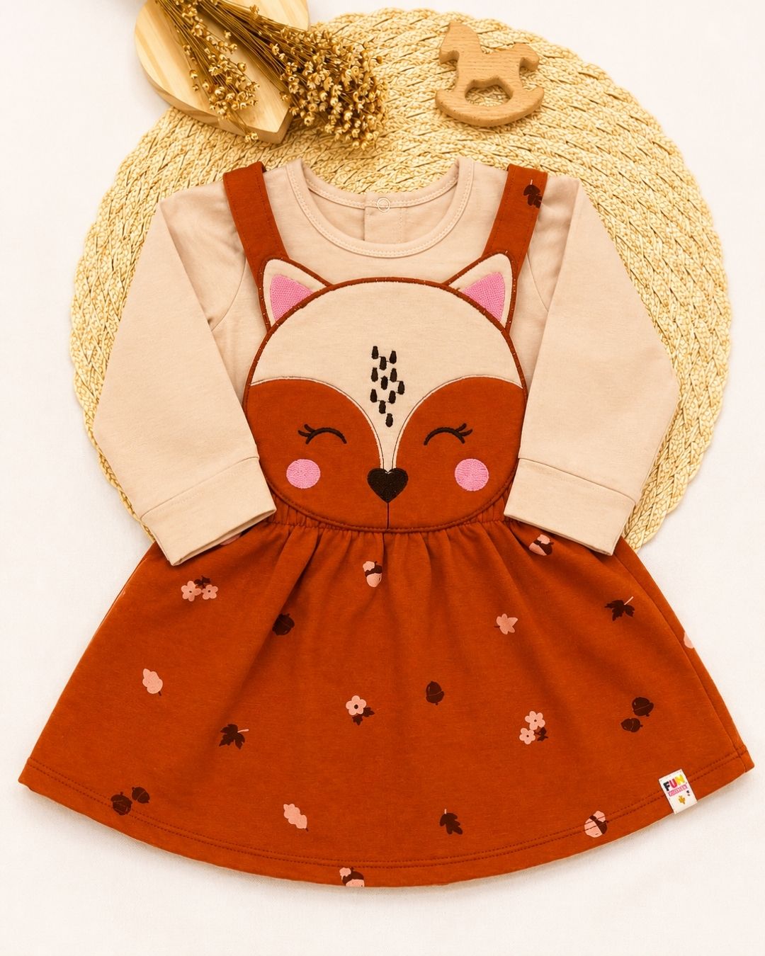 Conjunto Infantil Vestido Raposinha Com Blusa