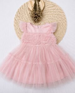Vestido Infantil Tule Com Babados