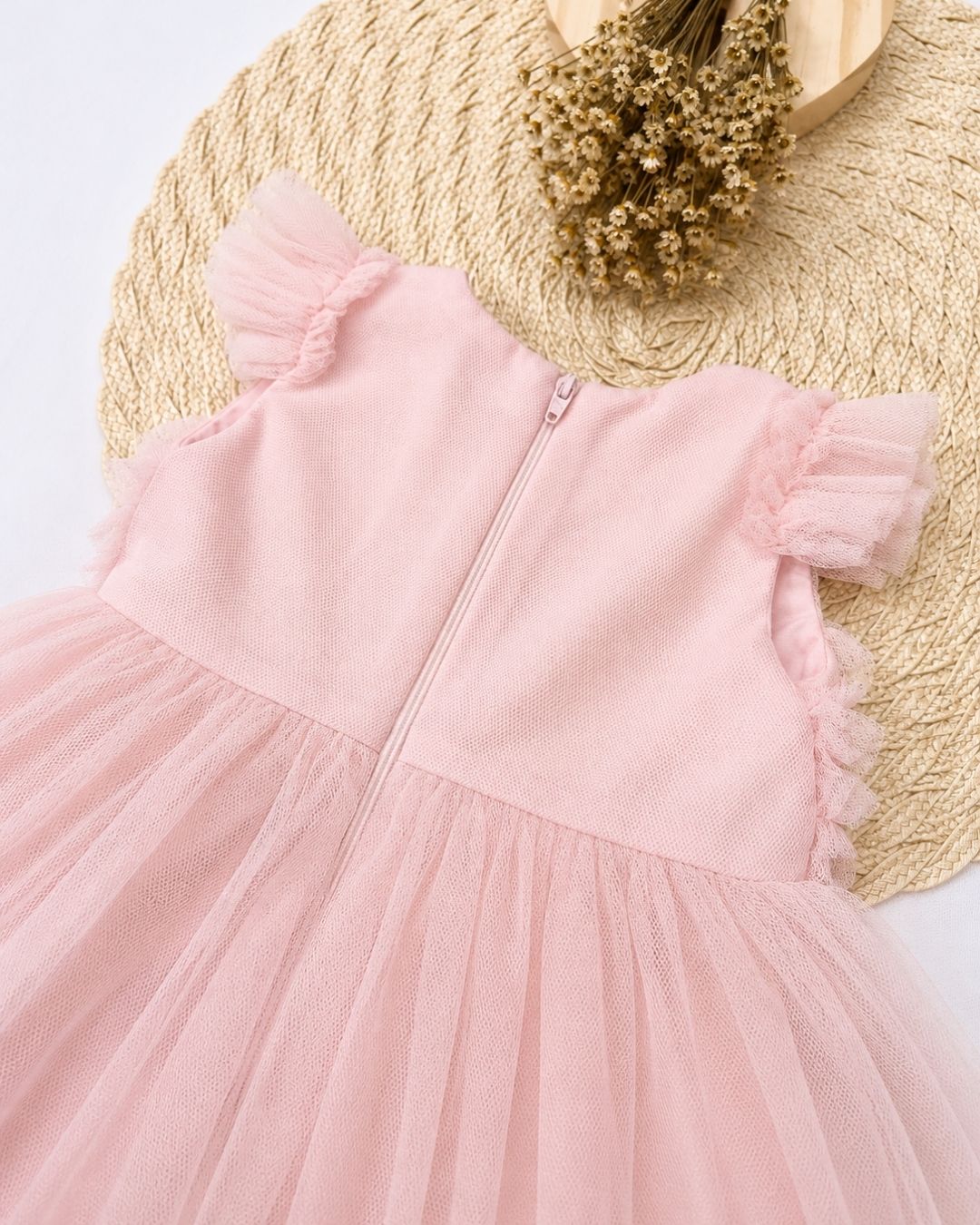 Vestido Infantil Tule Com Babados