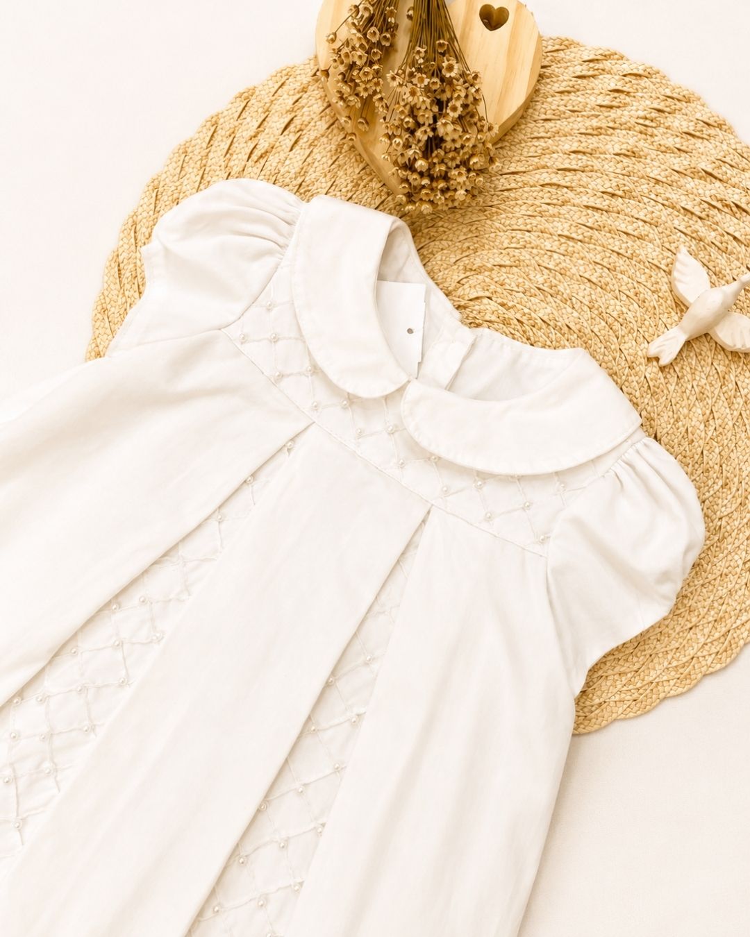 Vestido Infantil Peróla Com Gola Peter Pan