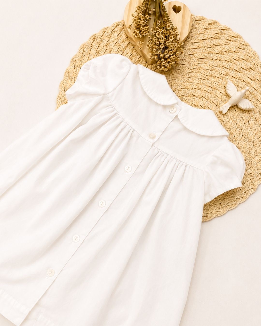 Vestido Infantil Peróla Com Gola Peter Pan