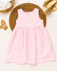 Vestido Infantil Básico Com Saia Franzida